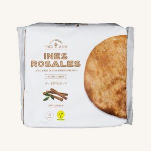 Ines Rosales Cinnamon olive oil torta, hand-made, from Seville, 6 unit pack 180 gr