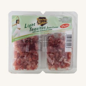 Sánchez Alcaraz Low fat Taquitos of cured Serrano Ham (Diced in small cubes), 2 x50 gr
